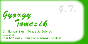 gyorgy tomcsik business card